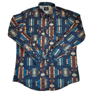 Roper Vintage Men's XL Long Sleeve Western Print Pearl Snap Button Up Shirt‎